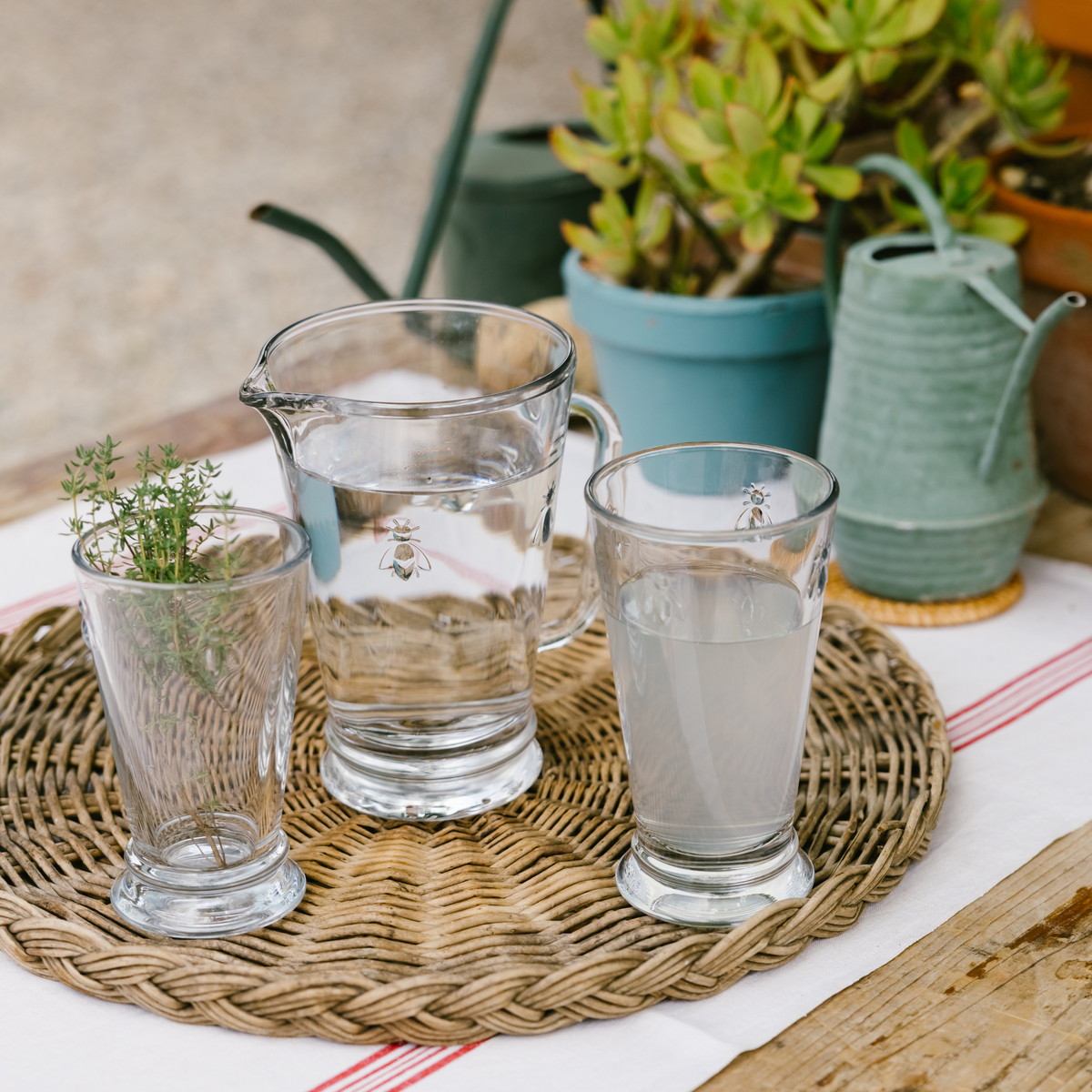 Clear Glass Bee Pitcher