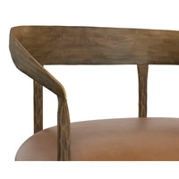Zanatta Hammered Brass & Tan Leather Dining Armchair - Chair Detail | Bone & Brass