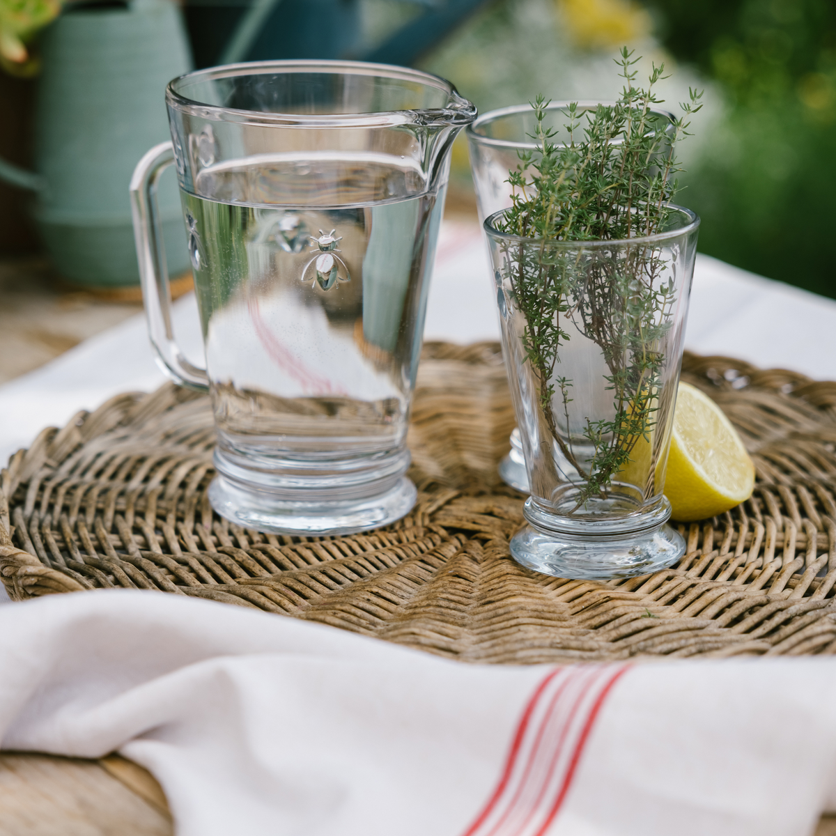 Clear Glass Bee Pitcher