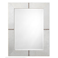 White Cross Stitch Rectangle Mirror