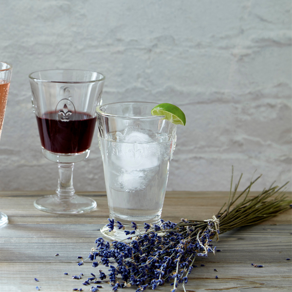 Clear Fleur de Lys Ice Tea Glasses – Set of 6