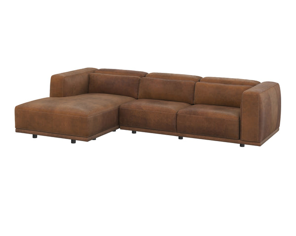 Beau Sofa Chaise Laf - Lucia Tobacco Leather