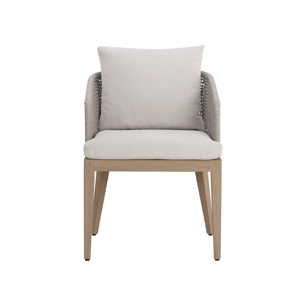 Capri Grey Woven Dining Armchair - Patio Chair View | Bone & Brass