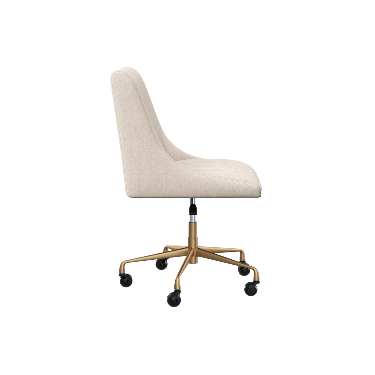 Halden Beige Linen Office Chair - Chair Upholstery Detail | Bone & Brass