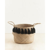 Black Tasseled Belly Baskets