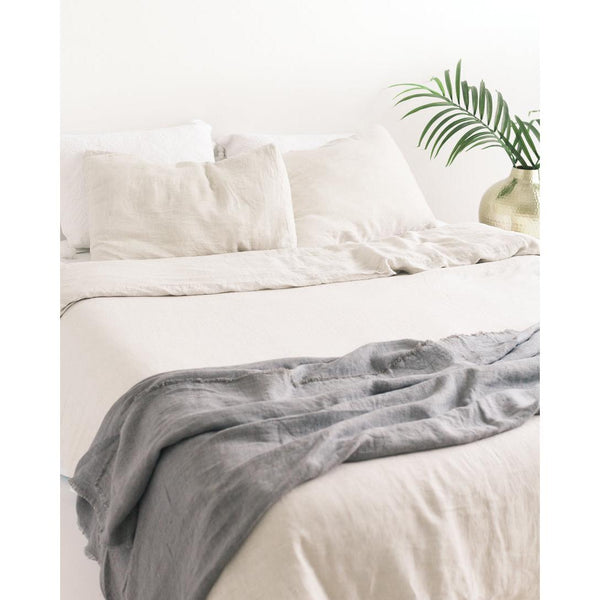 Stone Washed Linen Throw Blanket