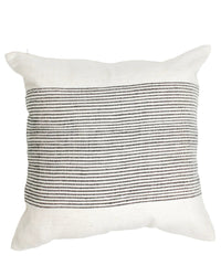 Decorative pillow with a striped pattern on a white background