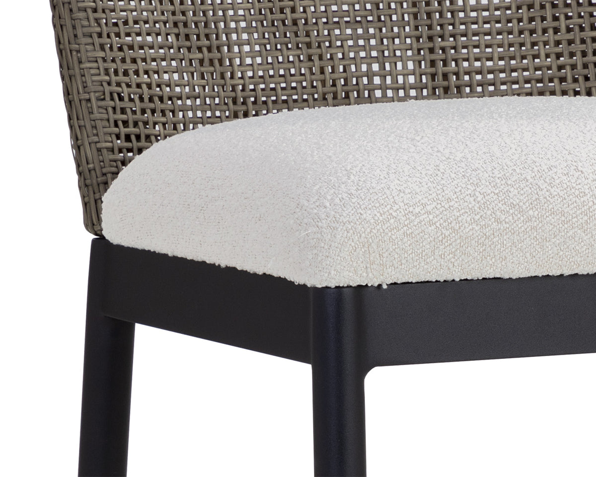 Calandri Grey Wicker & Cream Outdoor Counter Stool
