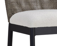 Calandri Grey Wicker & Cream Outdoor Counter Stool