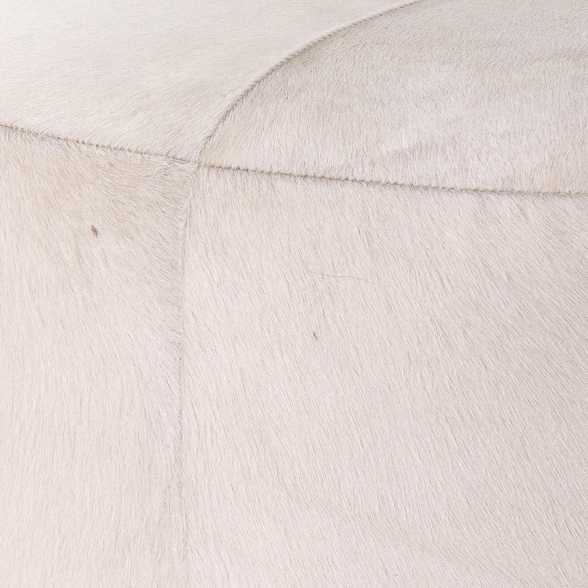 Large Thackeray White Hide Round Ottoman