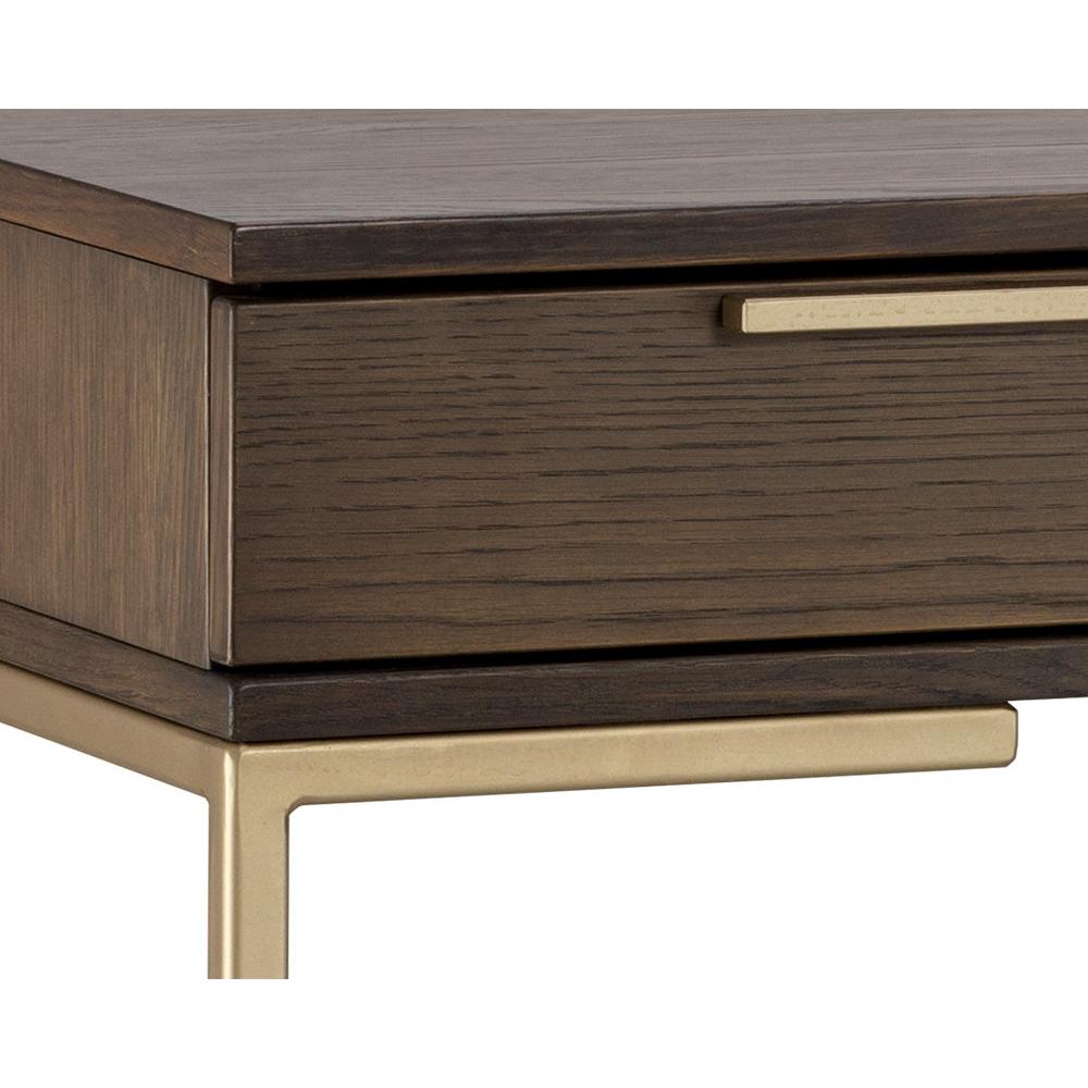 Rebel Umber Wood & Gold Desk - Desk Surface Detail | Bone & Brass