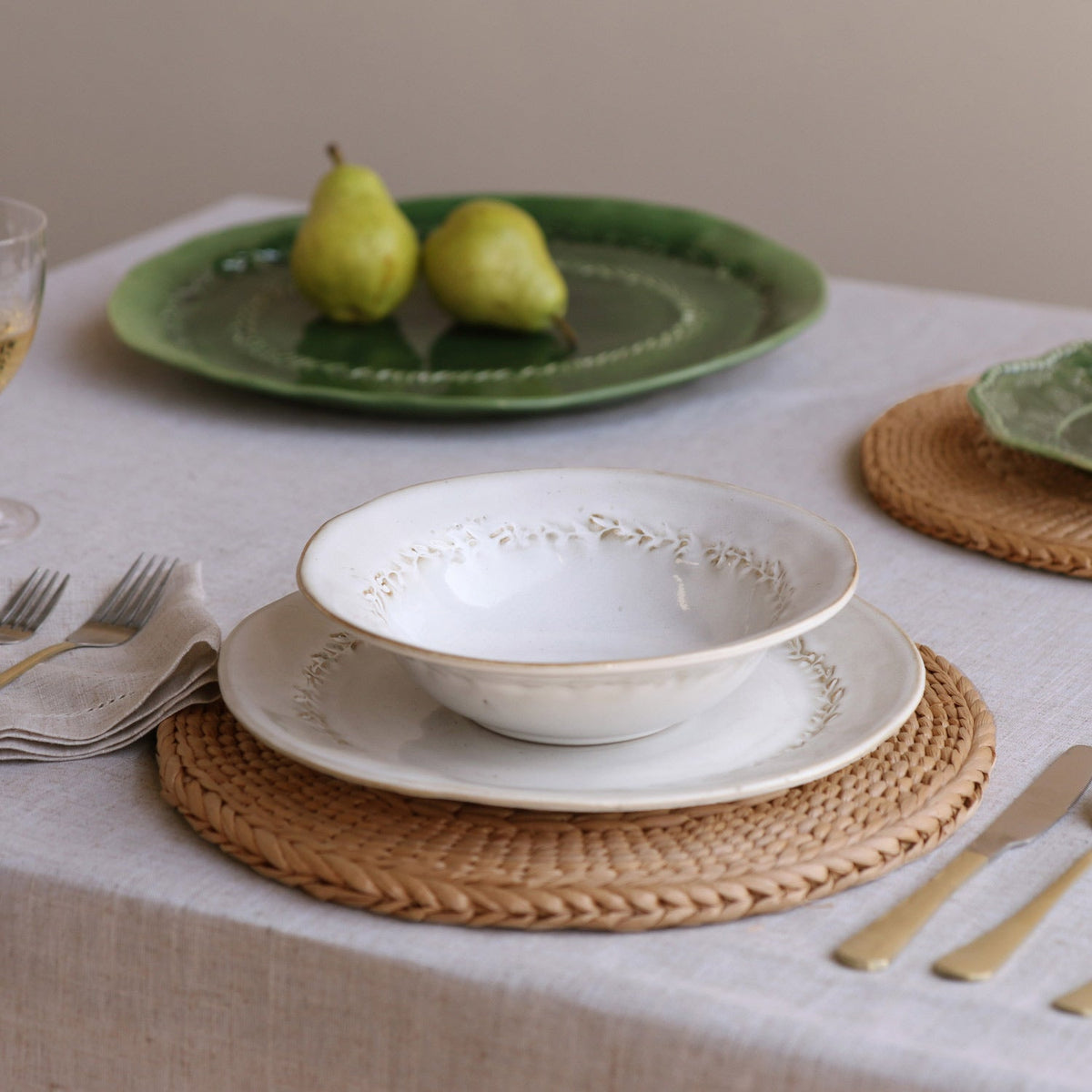 Ceramic Dusty White Valentina Dinner Plate Set of 4