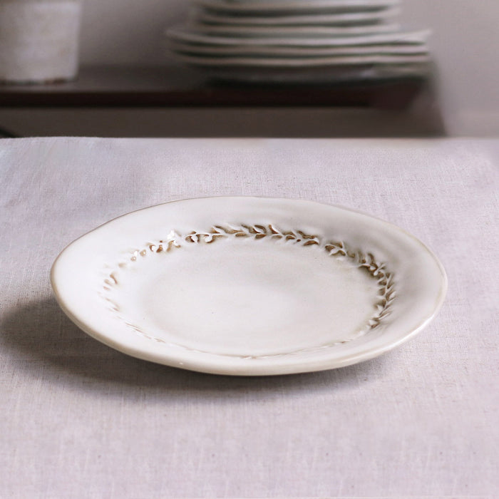 Ceramic Valentina Salad Plate Set 4 (Dusty White)