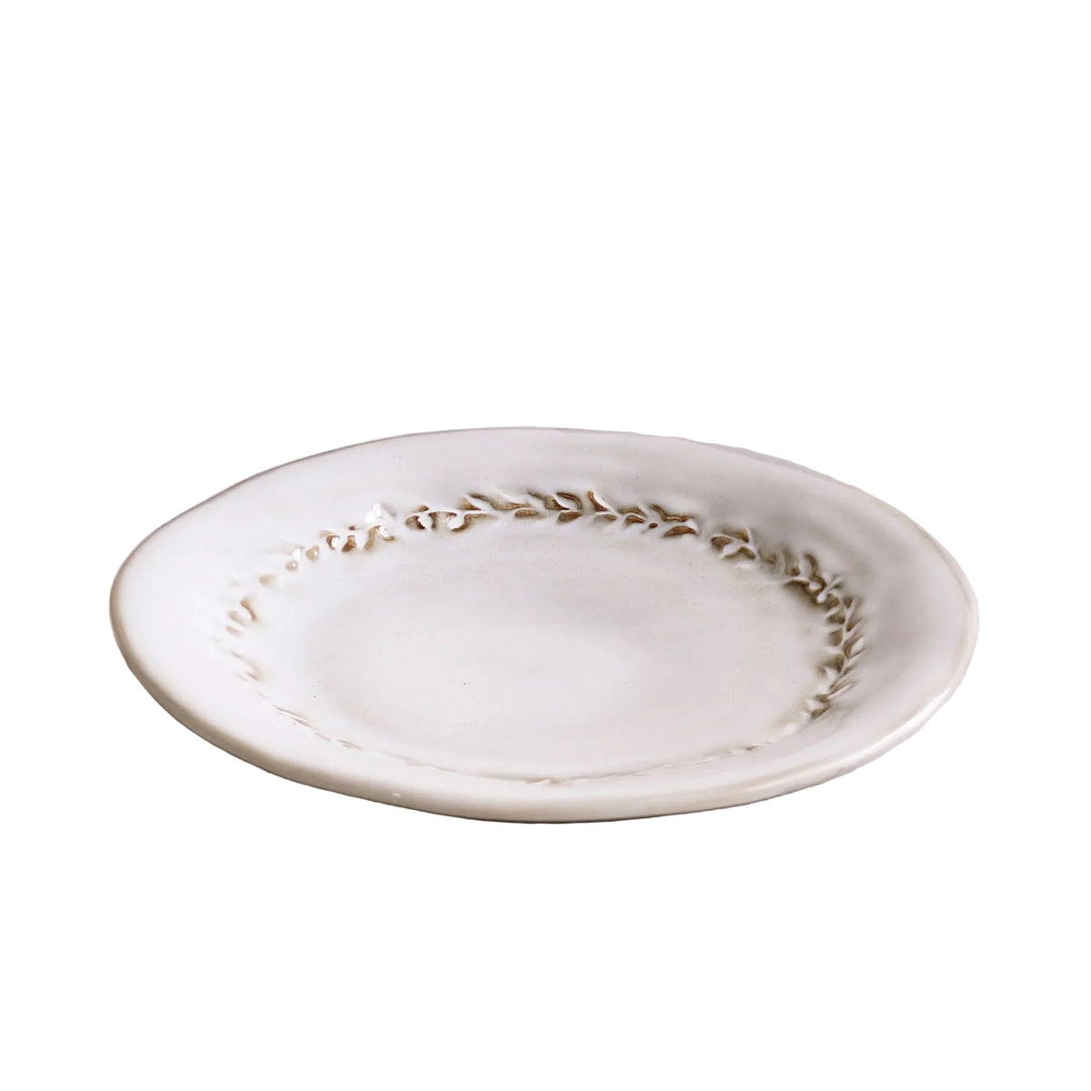 Ceramic Valentina Salad Plate Set 4 (Dusty White) | Bone & Brass
