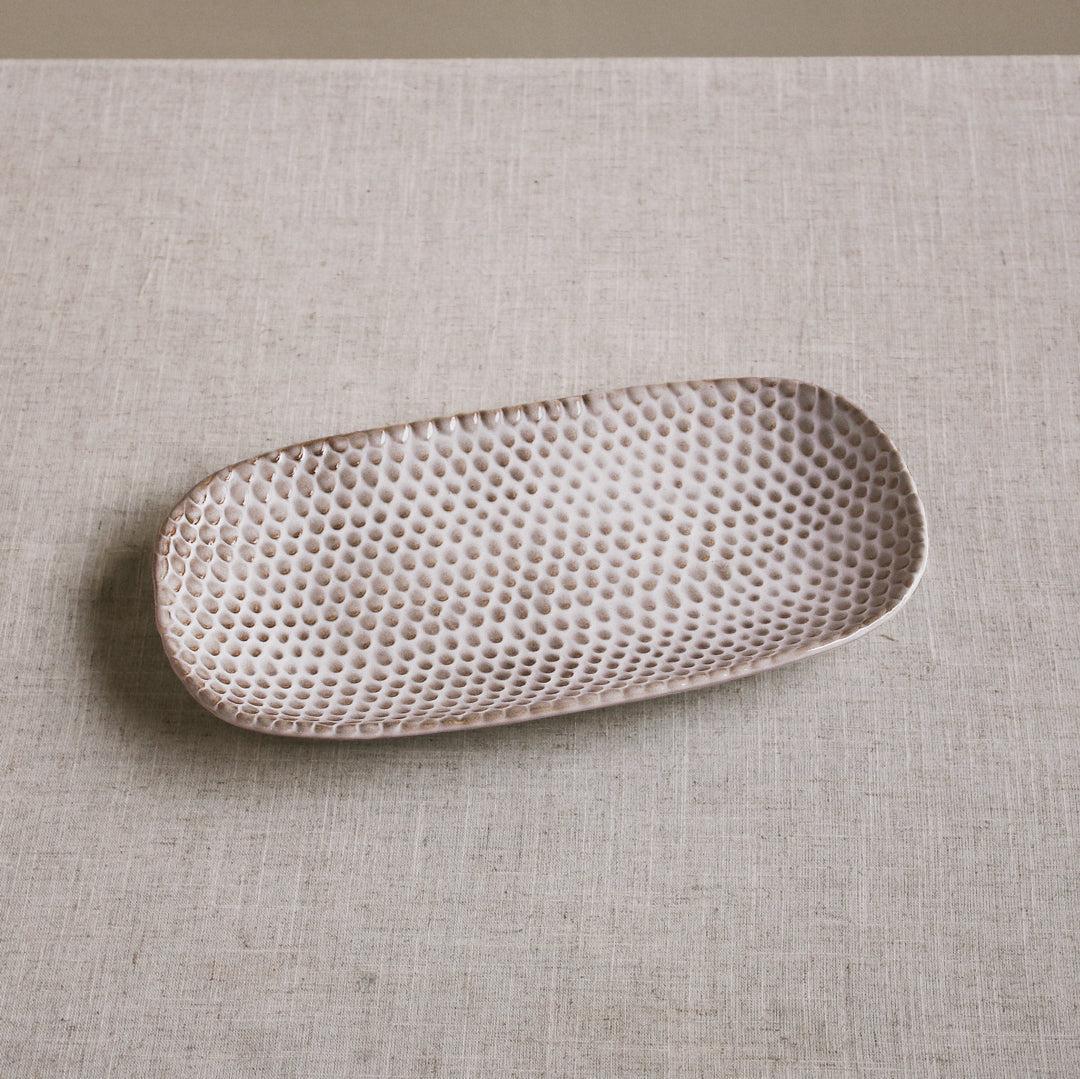 Ceramic Aurora Rectangular Platter (Dusty White)