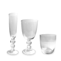 Clear Glass Venice Champagne Flute Set of 4 - Glass Stem Detail | Bone & Brass