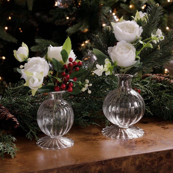 Glass Cambridge Louise 5" Bud Vase Set 2 (Clear)