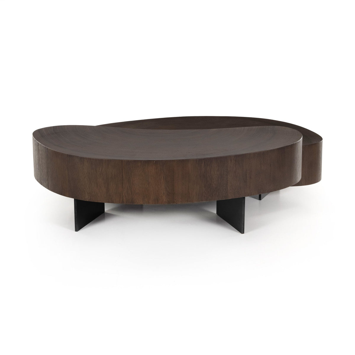 Kidney shaped coffee tables in varying heights