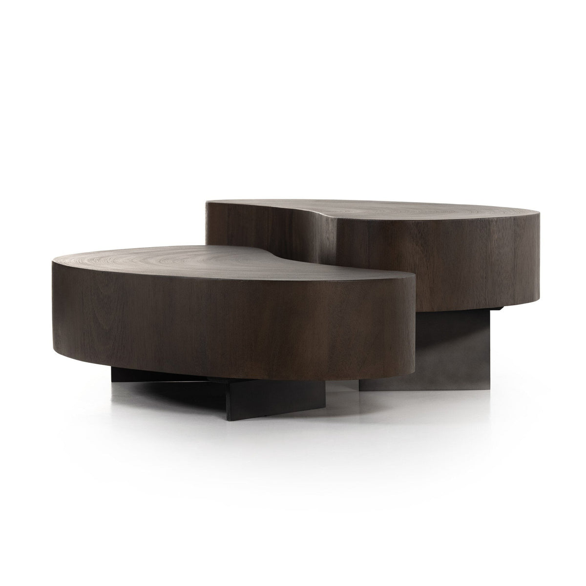 Kidney shaped coffee tables in varying heights