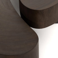 Kidney shaped coffee tables in varying heights