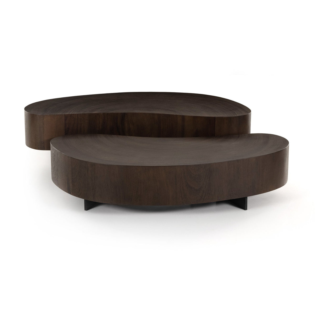 Kidney shaped coffee tables in varying heights