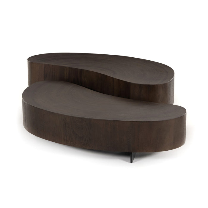 Kidney shaped coffee tables in varying heights