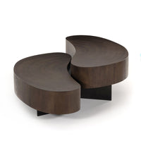 Kidney shaped coffee tables in varying heights