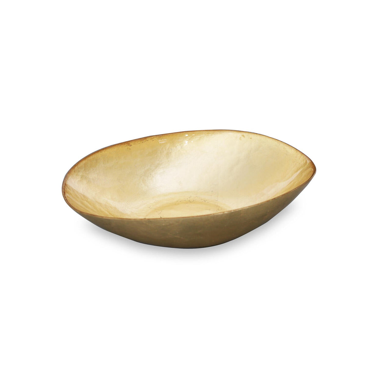 Glass New Orleans Medium Oval Foil Leafing Bowl (Gold) | Bone & Brass