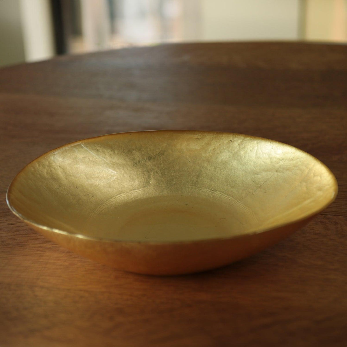 Glass New Orleans Medium Oval Foil Leafing Bowl (Gold) - Bowl View | Bone & Brass