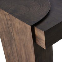 dark wood pillar style console table