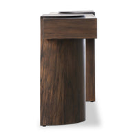 dark wood pillar style console table