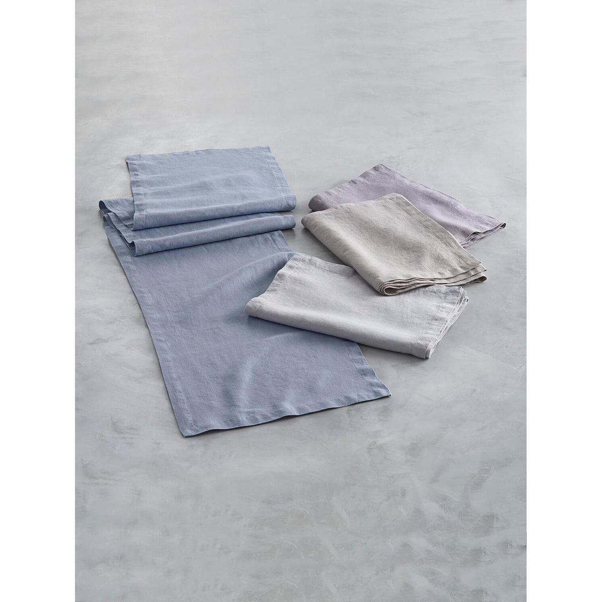 Grey Linen Runner Set of 2 - Detail View | Bone & Brass
