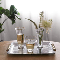 Glass Audrey Stemless All Purpose Glass Gold Rim Set 4 (Clear Gold) - Glass View | Bone & Brass