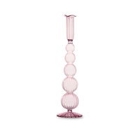 Glass Cambridge Olivia 12" Candlestick Holder Set 2 (Light Pink) | Bone & Brass