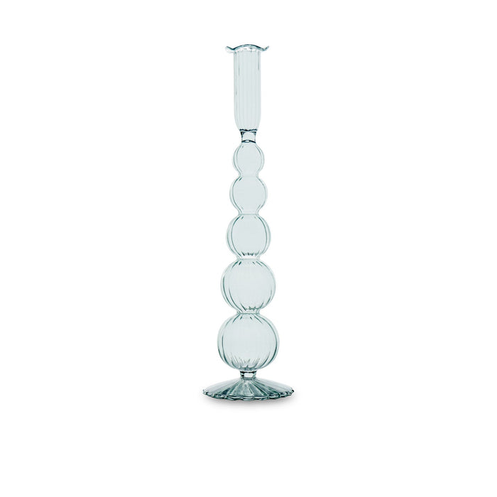 Glass Cambridge Olivia 12" Candlestick Holder Set 2 (Light Green) | Bone & Brass