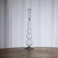 Glass Cambridge Olivia 12" Candlestick Holder Set 2 (Clear) - Candlestick Detail | Bone & Brass
