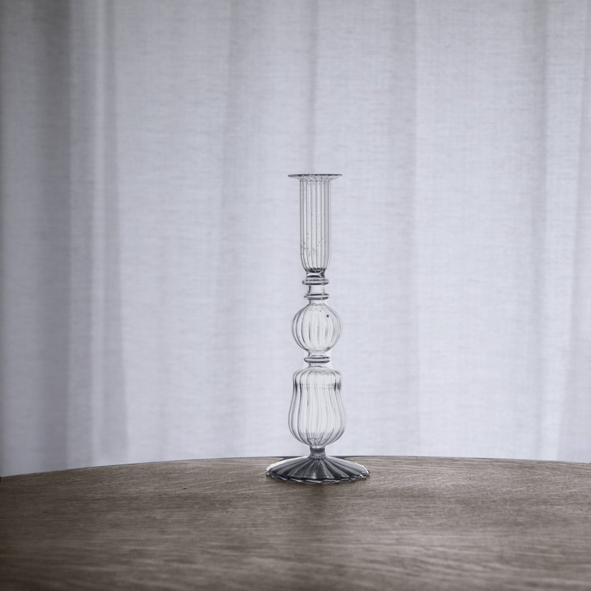 Glass Cambridge Sophia 9" Candlestick Holder Set 2 (Clear) - Candlestick Detail | Bone & Brass