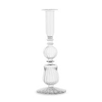 Glass Cambridge Sophia 9" Candlestick Holder Set 2 (Clear) | Bone & Brass