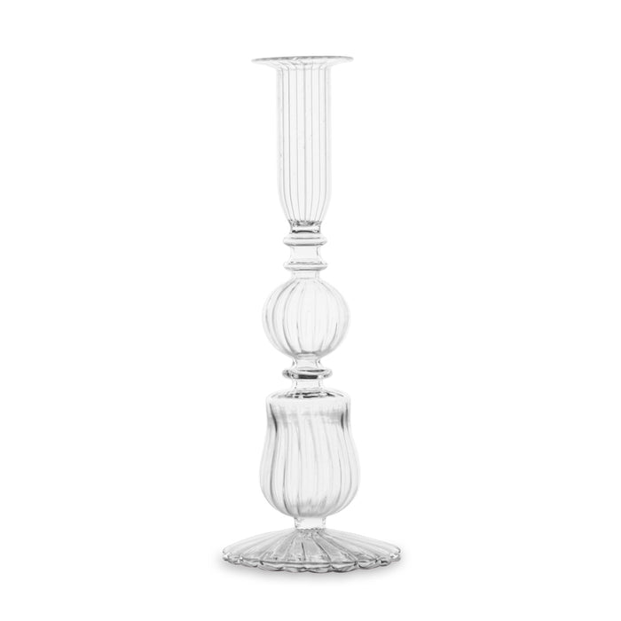 Glass Cambridge Sophia 9" Candlestick Holder Set 2 (Clear) | Bone & Brass