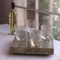 Gold Rim Stemless Champagne Flute Set of 4 - Glass Stem Detail | Bone & Brass