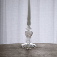 Glass Cambridge Daphne 8.5" Candlestick Holder Set 2 (Clear) - Candlestick Side View | Bone & Brass