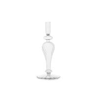 Glass Cambridge Daphne 8.5" Candlestick Holder Set 2 (Clear) - Candlestick Close Up | Bone & Brass