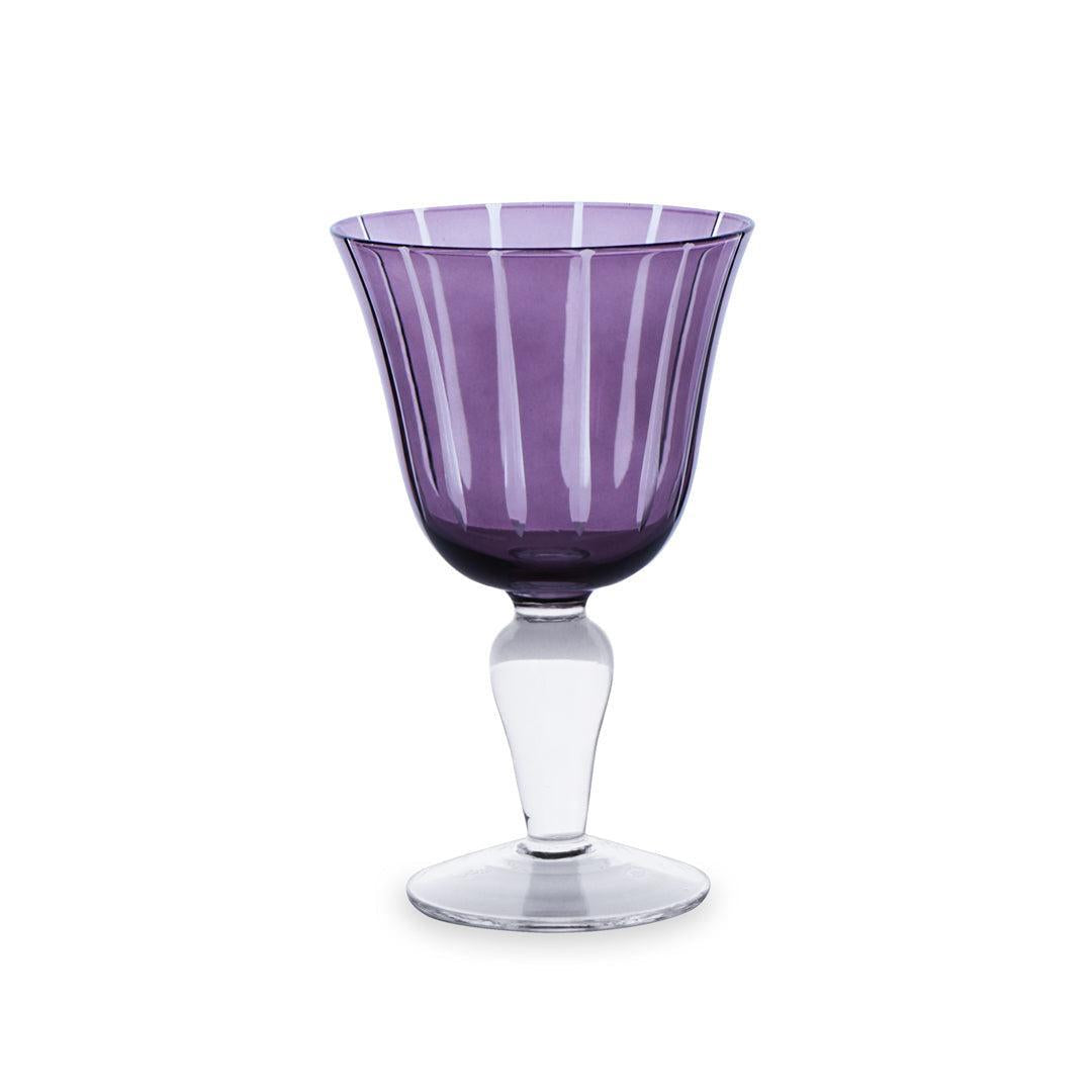 Colored Carved Wine Glasses,  Set of 6 Different Colors - Glass Detail | Bone & Brass