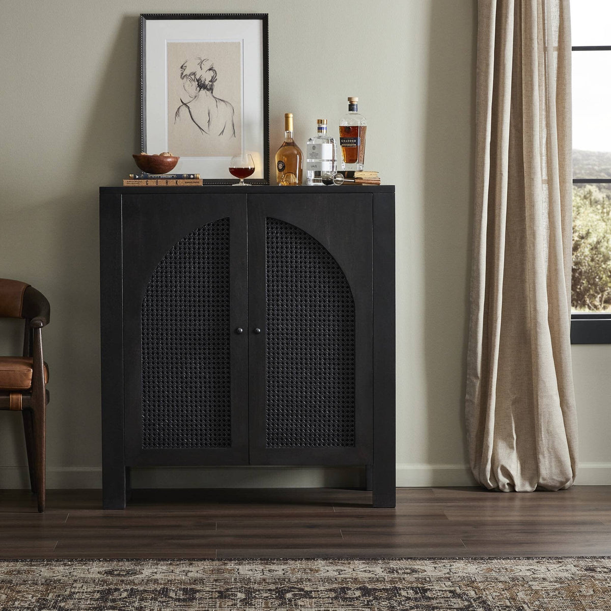 Tristan Black Wash Bar Cabinet