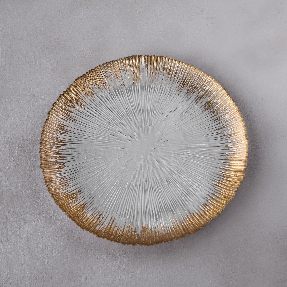 Clear & Gold Glass Radiant Charger Plate