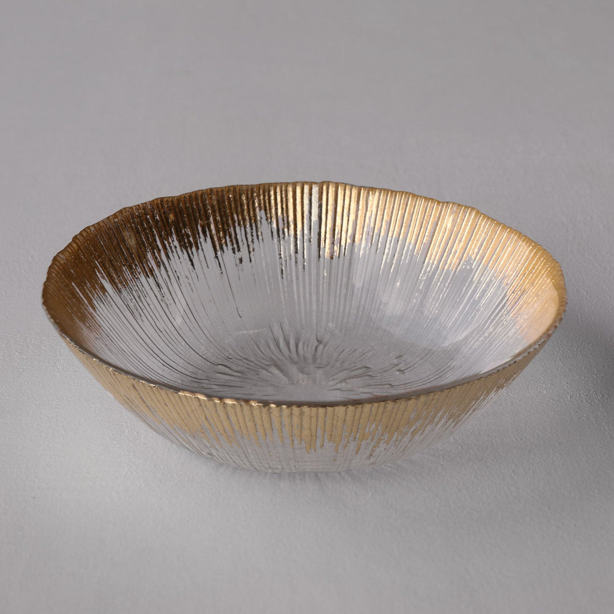 Glass Radiant Small Bowl (Clear Gold) - Bowl Top View | Bone & Brass