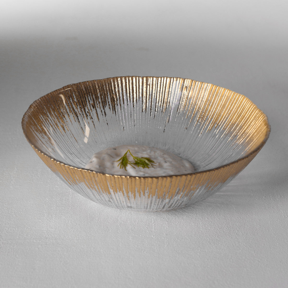 Glass Radiant Small Bowl (Clear Gold) - Bowl Side View | Bone & Brass