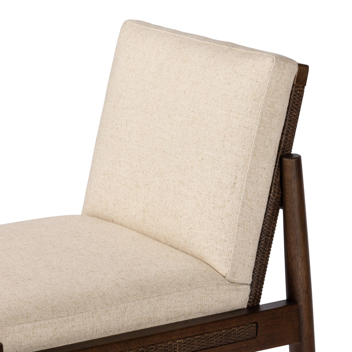 Costa Rattan & Wood Upholstered Dining Chair