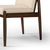 Costa Rattan & Wood Upholstered Dining Chair