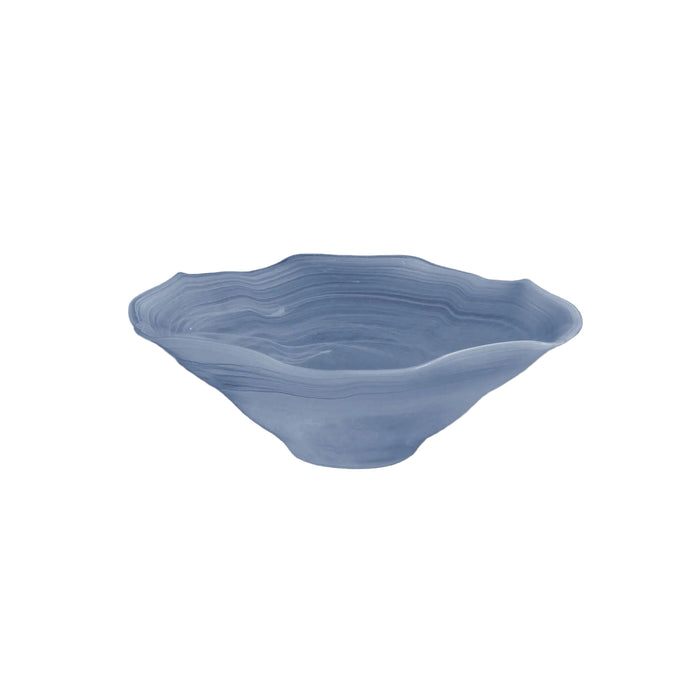 Blue Alabaster Wave Large Serving Bowl